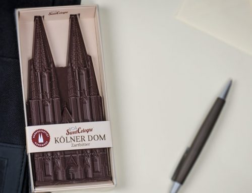 Der Kölner Dom aus Schokolade als Werbegeschenk